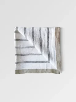 Tell Me More - pellavaservetti Maya, navy stripe