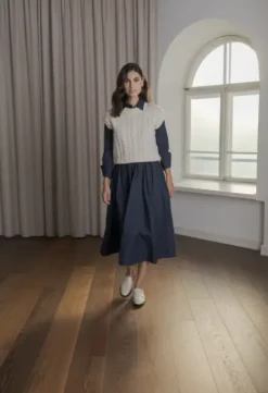 Vivian palmikkoneuleliivi, cream