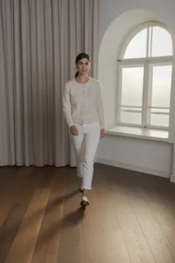 Vivianna palmikkoneuletakki, cream