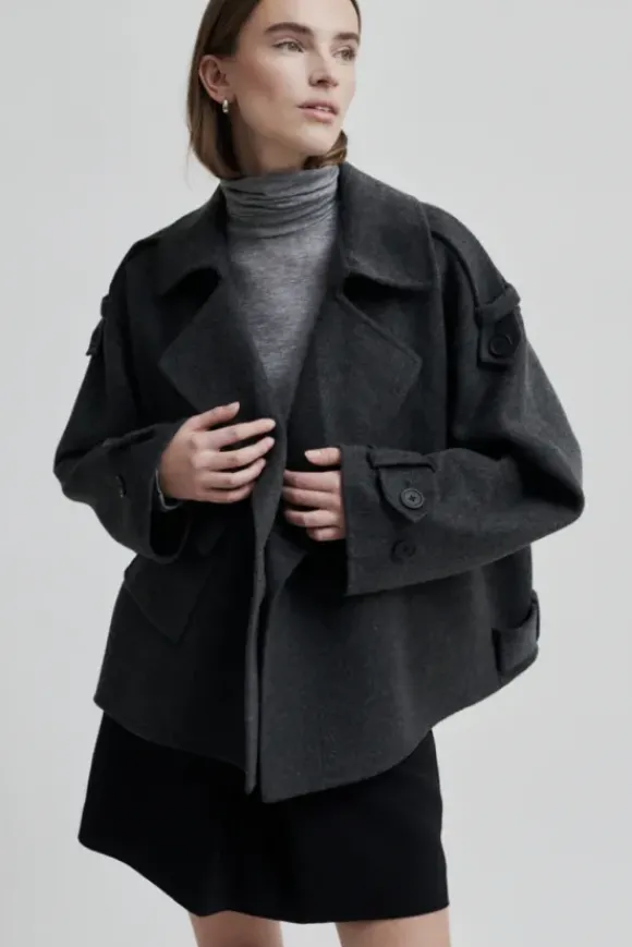 Walance lyhyt villakangastakki, dark grey melange