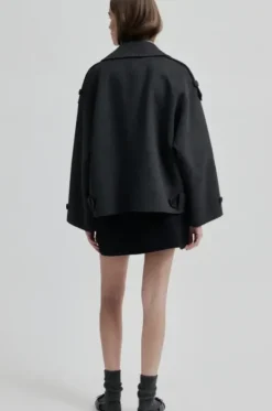 Walance lyhyt villakangastakki, dark grey melange