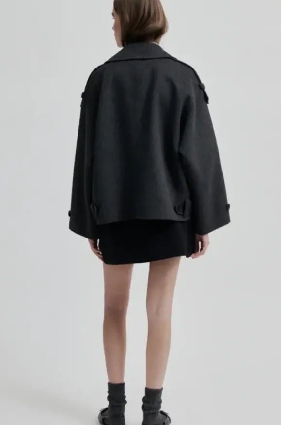 Walance lyhyt villakangastakki, dark grey melange